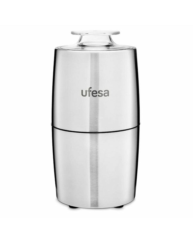 UFESA MC0470 electric coffee grinder with 200W power, stainless steel body, ideal for home brewing and kitchen use.