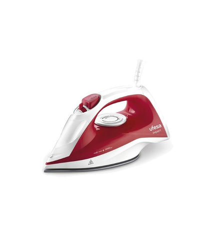 UFESA 3175608 steam iron with 2400W power, 220V, featuring a sleek design for efficient home ironing.