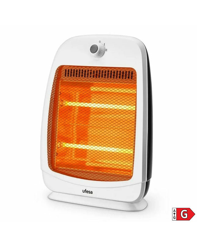 UFESA RIGEL white portable air conditioning unit for home and cooking, compact design with control panel visible.