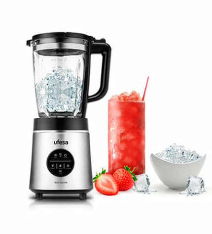 UFESA Rock Crystal black 1800W mixer for home use, compact electric kitchen appliance with stainless steel blending attachment