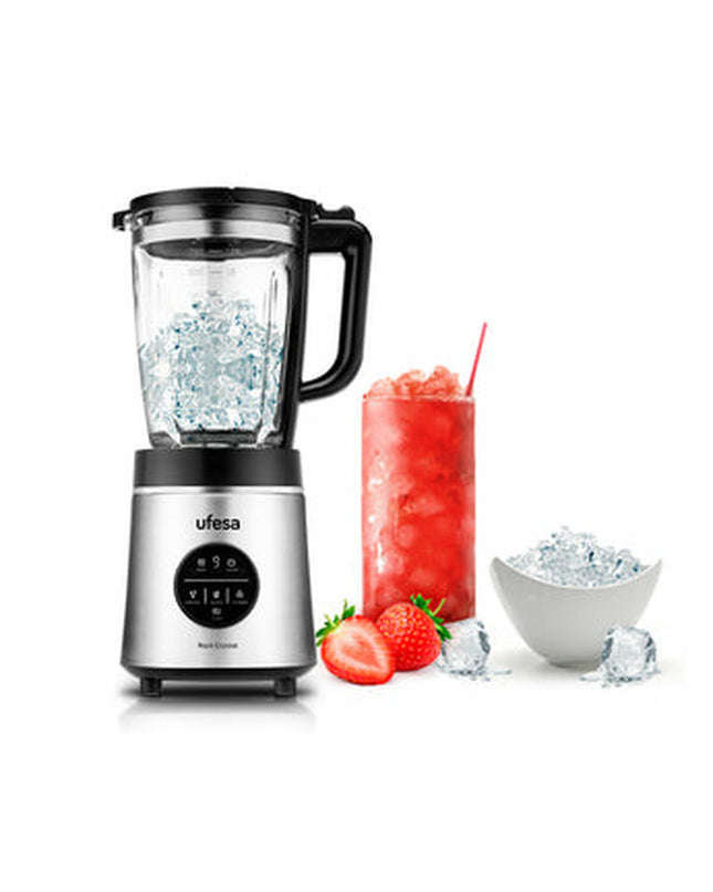 UFESA Rock Crystal black 1800W mixer for home use, compact electric kitchen appliance with stainless steel blending attachment