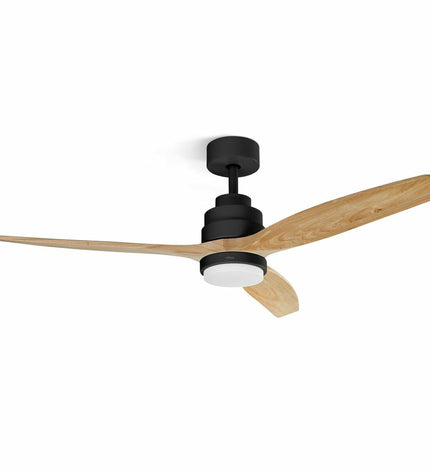 UFESA Nepal ceiling fan with 132 cm diameter, white finish, mounted on ceiling in a home setting.
