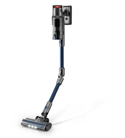UFESA U7 Digital Steelstofzuiger for home cleaning, showing the sleek vacuum with attachments on a hardwood floor.