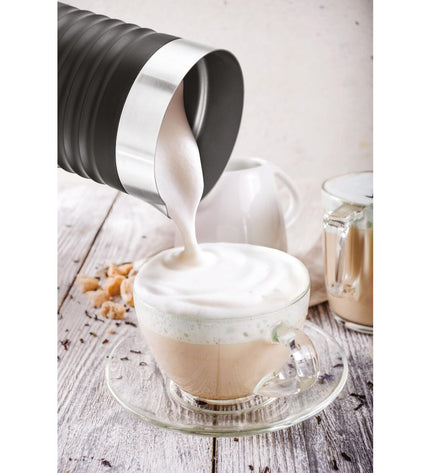 UFESA Melkopschuimer 71606200 in stainless steel for frothing milk, compact electric kitchen appliance for home use.