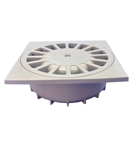 Tecnoagua PVC T-88 drain for bathroom and kitchen, 25x25x7 cm with 11-9 cm diameter pipe, in white plastic for household use