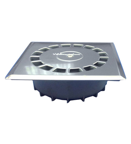 Tecnoagua T-88 PVC and stainless steel drain for bathroom or kitchen, vertical design, 21.6x21.6x7 cm, Ø 11-9 cm