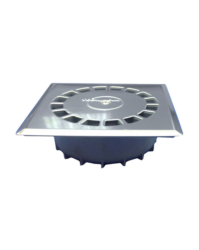 Tecnoagua T-88 PVC and stainless steel drain for bathroom or kitchen, vertical design, 21.6x21.6x7 cm, Ø 11-9 cm