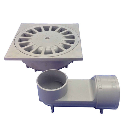 Tecnoagua PVC T-88 VH bathroom drain with 20x20x7 cm dimensions and 11-9 cm diameter, suitable for household plumbing.