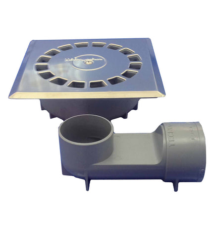 Tecnoagua T-88 VHI PVC stainless steel drain for bathroom and kitchen, 11.8x11.8x4.5 cm with 4 cm diameter