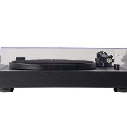 Black FONESTAR VINYL-13 record player with tonearm and control buttons, vintage-style audio and hi-fi equipment.