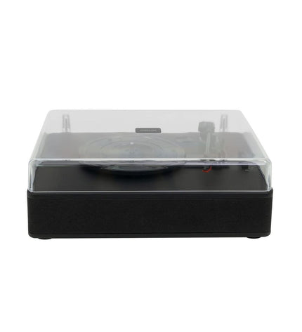 Black FONESTAR VINYL-25AMP turntable with tonearm and controls, part of electronic audio and hi-fi equipment.