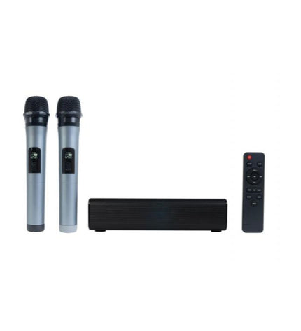 FONESTAR SING-BAR wireless soundbar in black, compact electronic audio device with sleek design and front speaker grille.