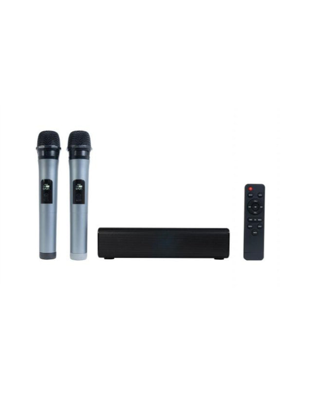 FONESTAR SING-BAR wireless soundbar in black, compact electronic audio device with sleek design and front speaker grille.