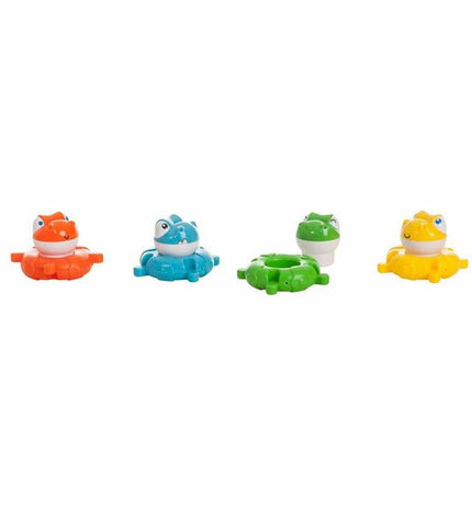 Multicolour dinosaur bath toys set with four pieces for kids, designed for bath time fun by BigBuy Fun.