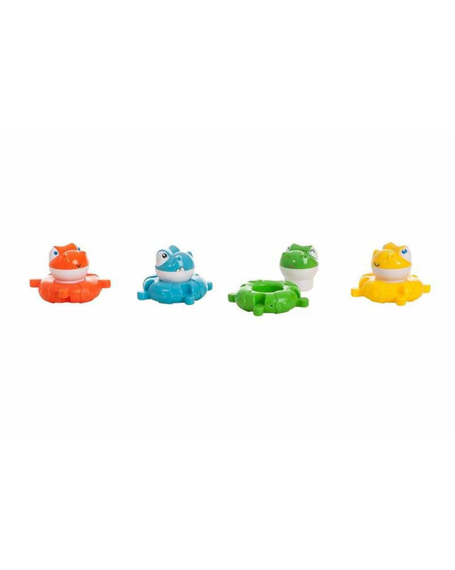 Multicolour dinosaur bath toys set with four pieces for kids, designed for bath time fun by BigBuy Fun.