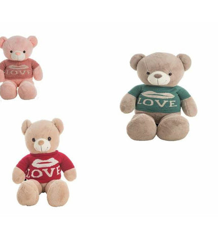BigBuy Fun Carlitos plush teddy bear wearing a cozy sweater, 75 cm soft toy perfect for cuddling and play.
