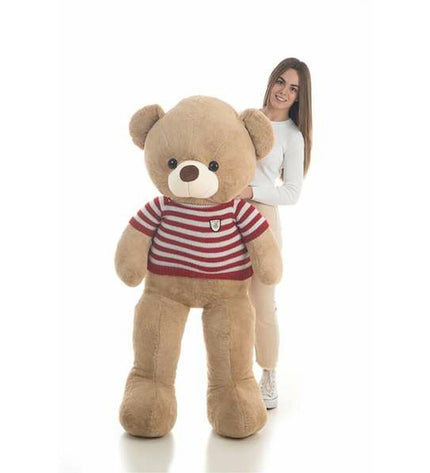 BigBuy Kids Lanita 160 cm plush teddy bear, soft toy for children, featuring a cuddly, oversized stuffed animal in brown fur.