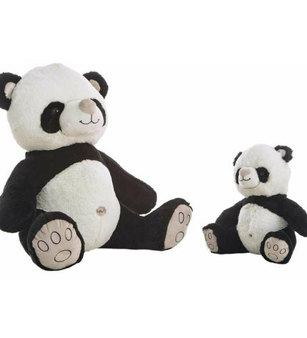 BigBuy Fun Silver Pandabeer plush toy, 45cm, soft stuffed animal for children, featuring a silver panda design.