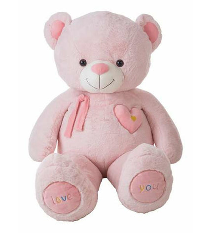Large pink Valentin teddy bear plush toy from BigBuy Kids, 140 cm soft stuffed animal for children.