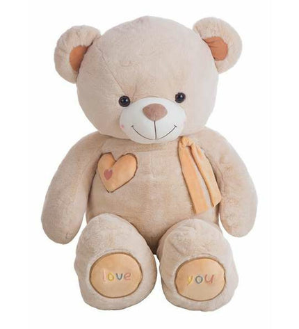 BigBuy Kids Valentin Beige Beer plush toy, 140 cm soft stuffed animal for children, cozy and cuddly for play or comfort.