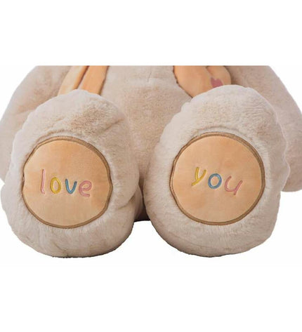 BigBuy Kids Valentin Beige Beer 100cm plush toy, soft stuffed animal for children, featuring a cute bear design and beige color.