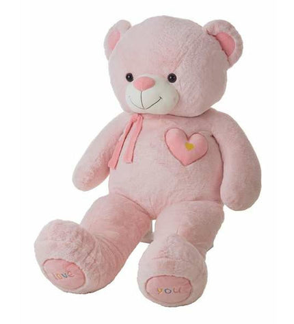 BigBuy Kids Valentin Roze Beer plush toy, 75cm soft stuffed animal for children, pink cuddly plush toy for play and comfort