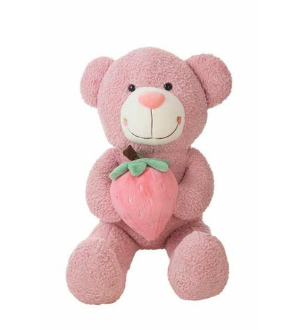 BigBuy Kids strawberry plush teddy bear, 110 cm tall, soft and cuddly toy for children, perfect for play and comfort.