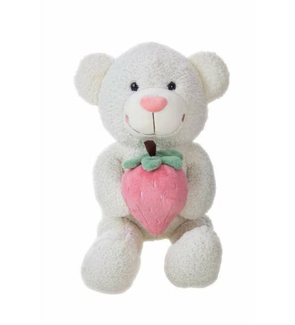 Large pink strawberry plush toy from BigBuy Kids, 75 cm soft stuffed animal for children, cuddly and colorful.