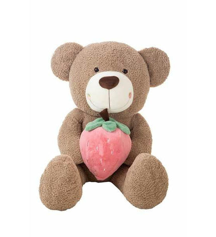 BigBuy Kids strawberry plush toy, 75 cm soft stuffed animal, cuddly and perfect for children, part of the soft toys and games collection.