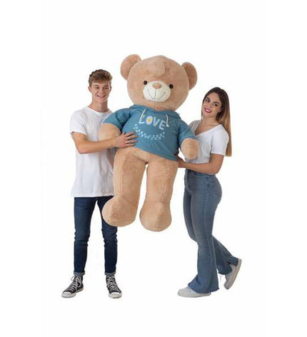 Soft plush toy bear wearing a Mifi Love shirt, 140 cm tall, from BigBuy Kids, perfect for cuddling and play.