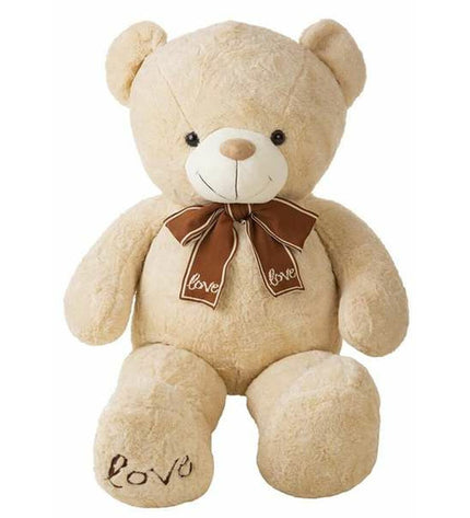 BigBuy Kids 130cm soft plush teddy bear, cuddly stuffed toy perfect for children, featuring a friendly face and light brown fur.