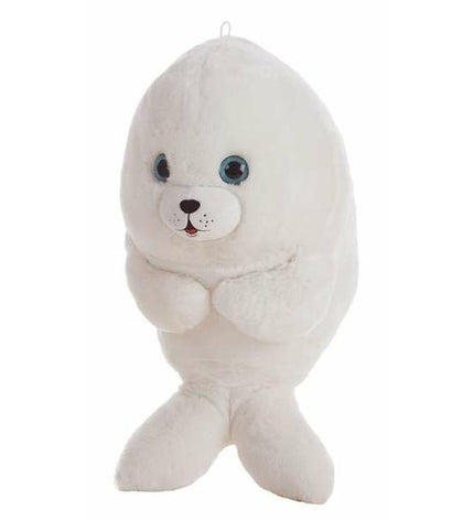 Soft white seal plush toy from BigBuy Kids, 24 cm, ideal for cuddling and play in the category of plush toys and games.