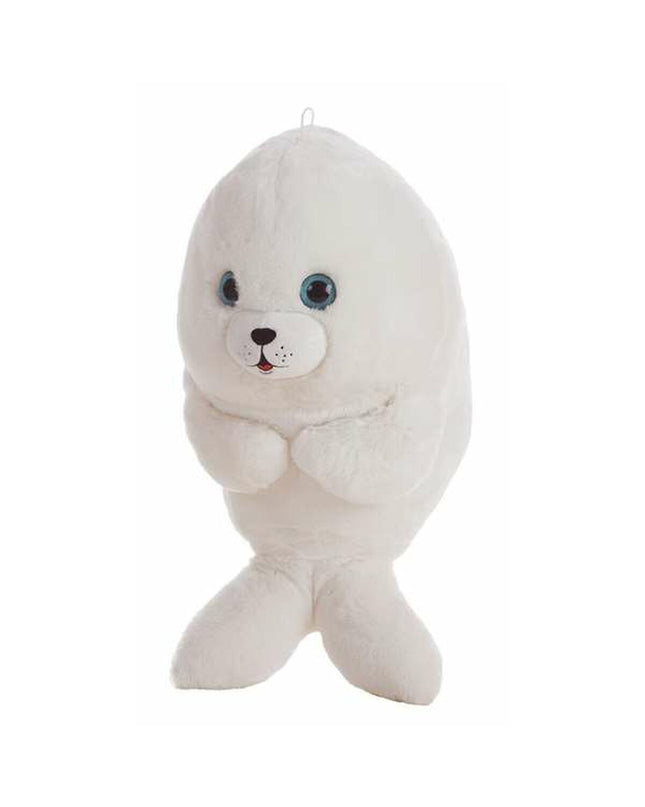 Soft white seal plush toy from BigBuy Kids, 24 cm, ideal for cuddling and play in the category of plush toys and games.