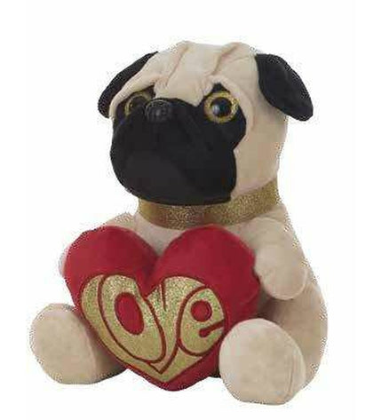 Soft 26 cm pug plush toy from BigBuy Kids, cuddly stuffed animal for children, with realistic features and a friendly expression.
