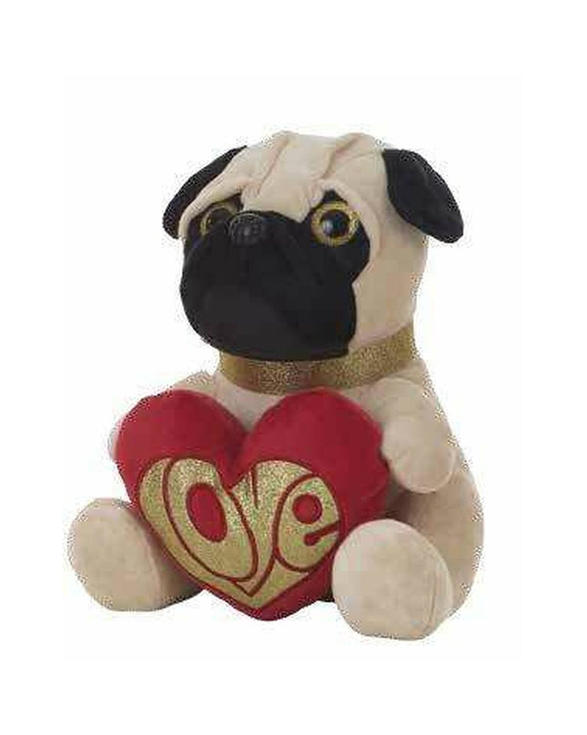 Soft 26 cm pug plush toy from BigBuy Kids, cuddly stuffed animal for children, with realistic features and a friendly expression.