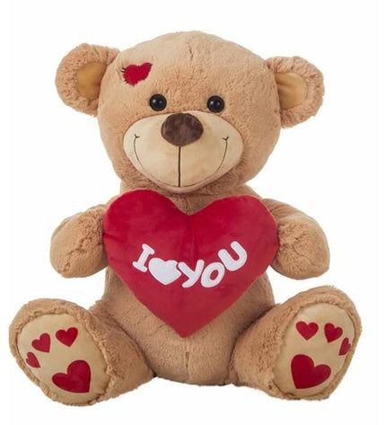 Soft brown "I Love You Beer" plush toy from BigBuy Kids, 55 cm, cuddly and perfect for children.