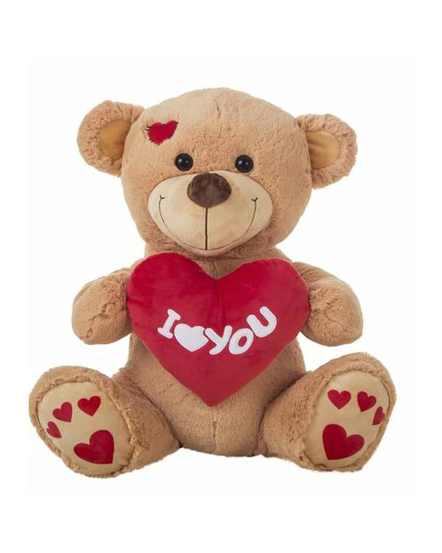 Soft brown "I Love You Beer" plush toy from BigBuy Kids, 55 cm, cuddly and perfect for children.