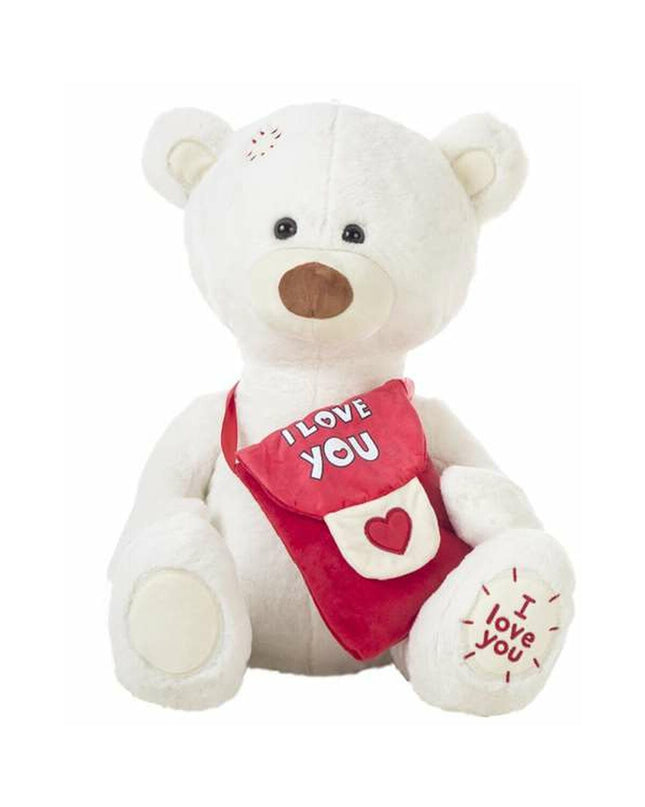 Soft white Knuffel Beer plush toy from BigBuy Kids, 55 cm, perfect for cuddling and play.