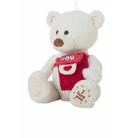 Soft 35 cm white Knuffel Beer plush toy from BigBuy Kids, ideal for cuddling and play.
