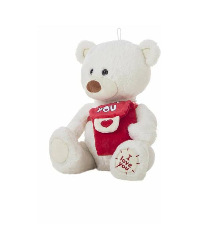 Soft 35 cm white Knuffel Beer plush toy from BigBuy Kids, ideal for cuddling and play.