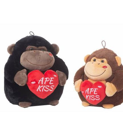 Soft 32 cm gorilla plush toy from BigBuy Kids, featuring a cute ape design perfect for cuddling and play.