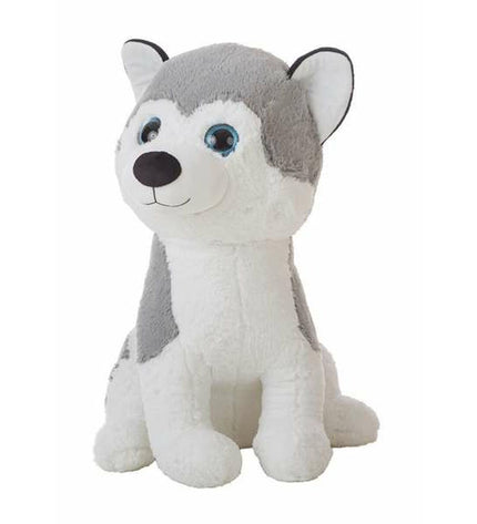 Soft gray Husky plush toy by BigBuy Kids, 60 cm tall, perfect for cuddling and play in the toys and games category.