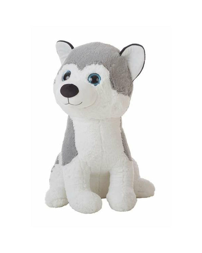 Soft gray Husky plush toy by BigBuy Kids, 60 cm tall, perfect for cuddling and play in the toys and games category.