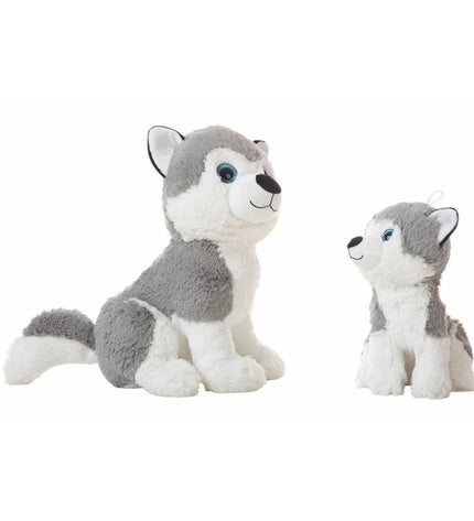 Soft polyester husky plush toy from BigBuy Kids, cuddly and realistic with detailed fur and expressive eyes, perfect for children.