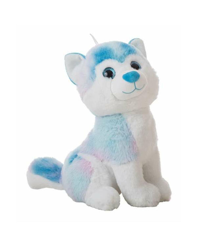 Soft blue husky plush toy from BigBuy Kids, 60 cm tall, cuddly and detailed with realistic features for children’s play.