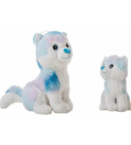 Soft blue husky plush toy from BigBuy Kids, 28 cm tall, perfect for cuddling and play, made of plush fabric with detailed features.