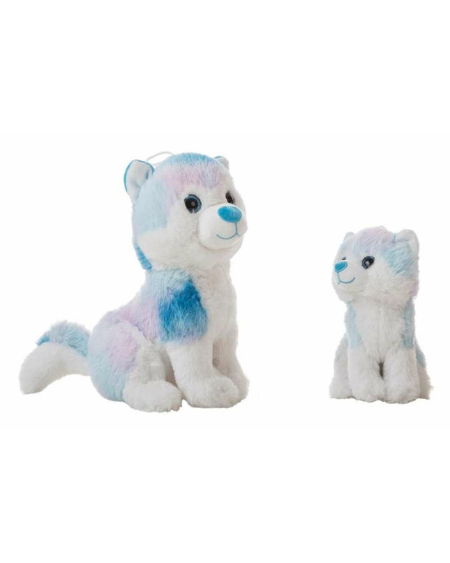 Soft blue husky plush toy from BigBuy Kids, 28 cm tall, perfect for cuddling and play, made of plush fabric with detailed features.