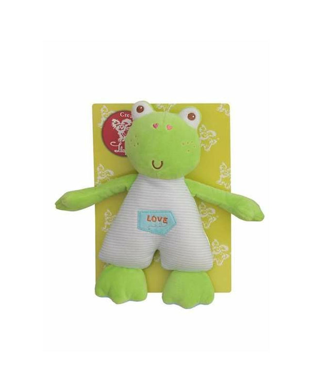 Green plush frog cuddly toy from BigBuy Fun, 27 cm soft stuffed animal suitable for children and play.