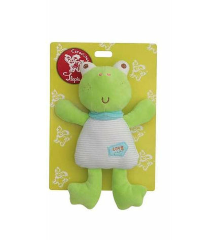 Green plush frog toy, 25cm, soft stuffed animal from BigBuy Fun, ideal for children’s play and cuddling.