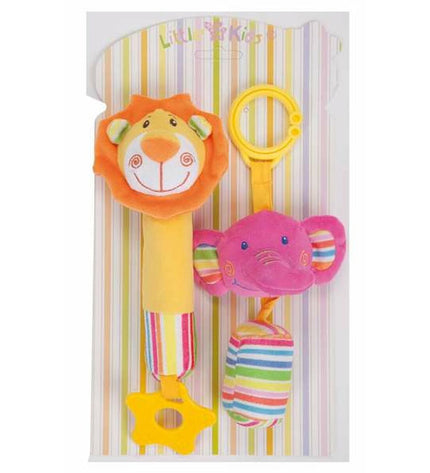 Pair of 18cm baby rattles from BigBuy Fun, soft plastic toys for young children, perfect for infant play and sensory development.
